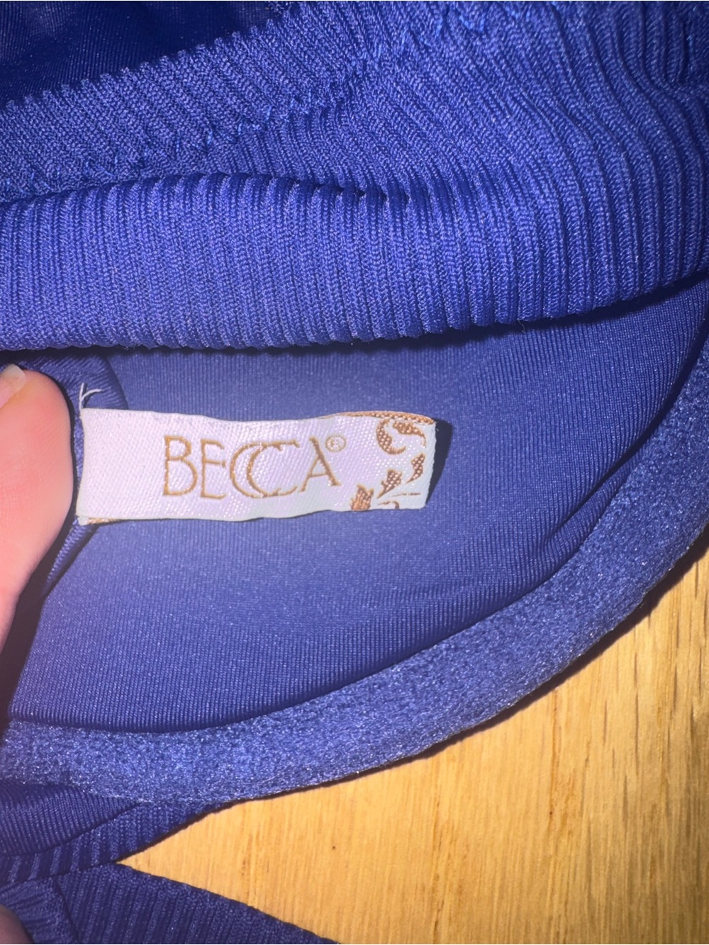 BECCA Blue Ribbed Bikini Set - Picture 7 of 15